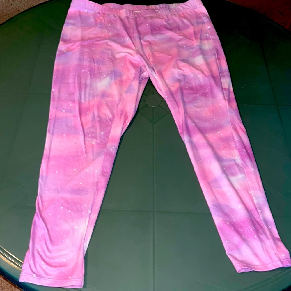 3X Pink & Purple Galaxy Leggings